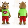 Adult Green Coat Bear Mascot Costume