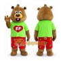Adult Green Coat Bear Mascot Costume