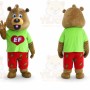 Adult Green Coat Bear Mascot Costume