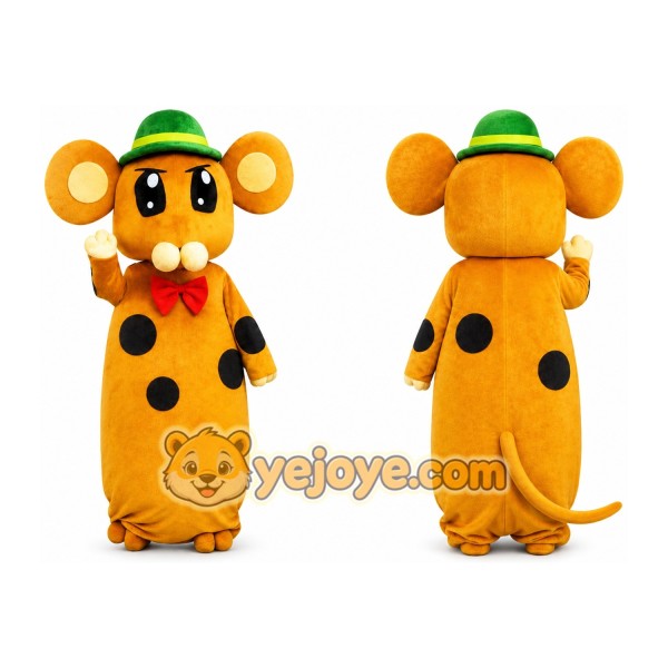Adult Green Hat Mouse Mascot Costume