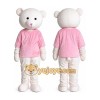 Adult Pink Coat Bear Mascot Costume Adult Pink Coat Bear Mascot Costume