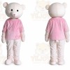 Adult Pink Coat Bear Mascot Costume