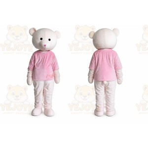 Adult Pink Coat Bear Mascot Costume
