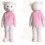Adult Pink Coat Bear Mascot Costume