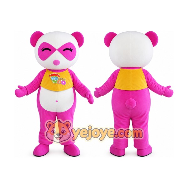 Adult Pink Panda Mascot Costume