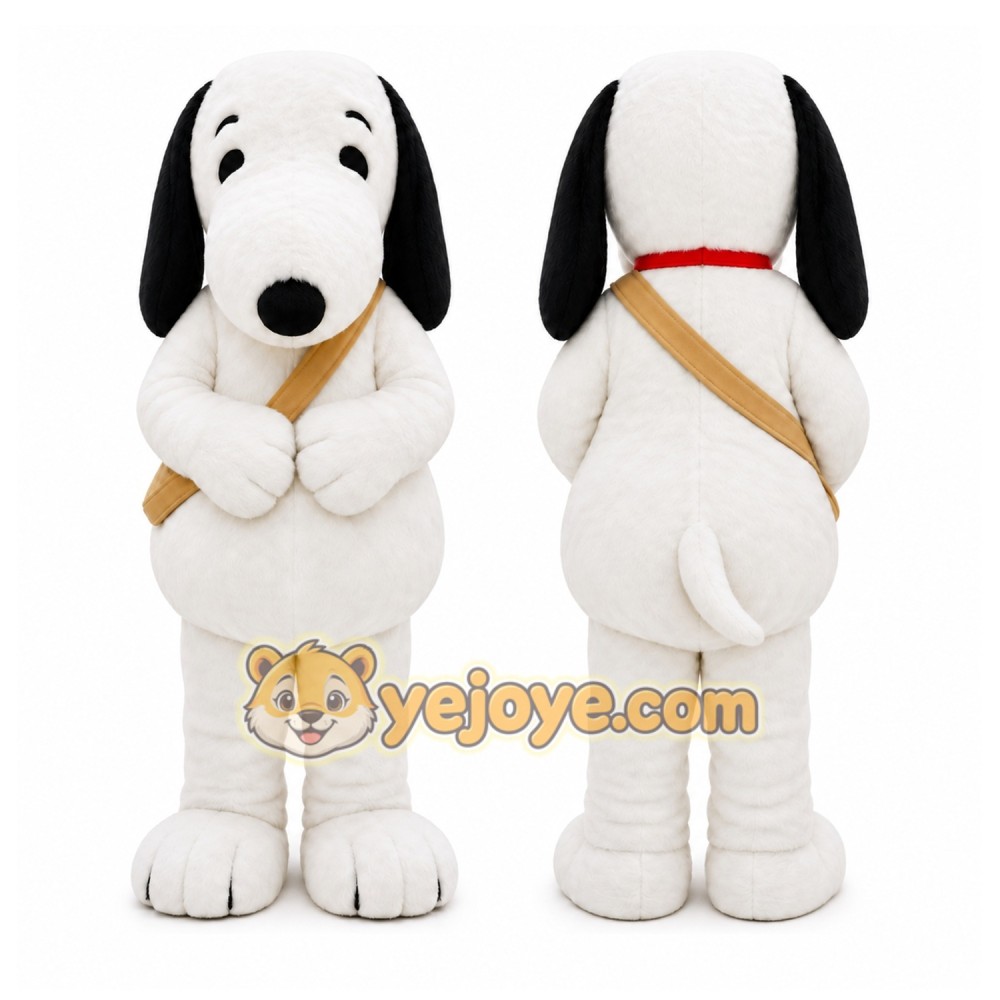 Adult Plush White Dog Mascot Costume Adult Plush White Dog Mascot Costume