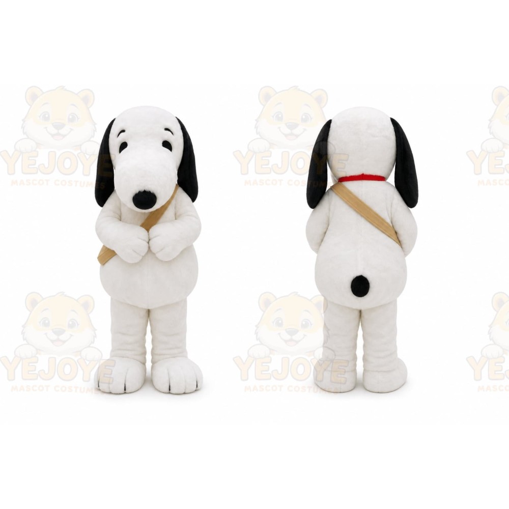 Adult Plush White Dog Mascot Costume