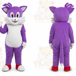 Adult Purple Cat Mascot Costume