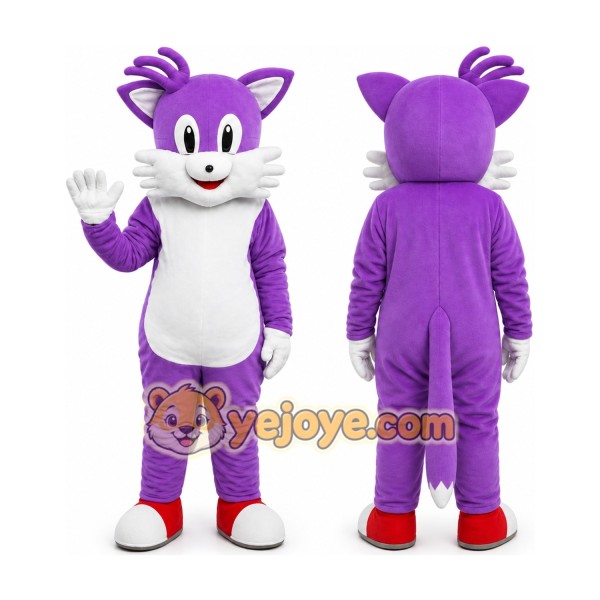 Adult Purple Cat Mascot Costume