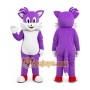 Adult Purple Cat Mascot Costume