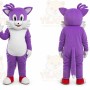 Adult Purple Cat Mascot Costume