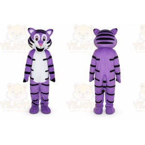 Adult Purple Tiger Mascot Costume