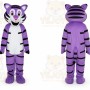 Adult Purple Tiger Mascot Costume