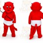 Adult Red Boy With Fork Mascot Costume