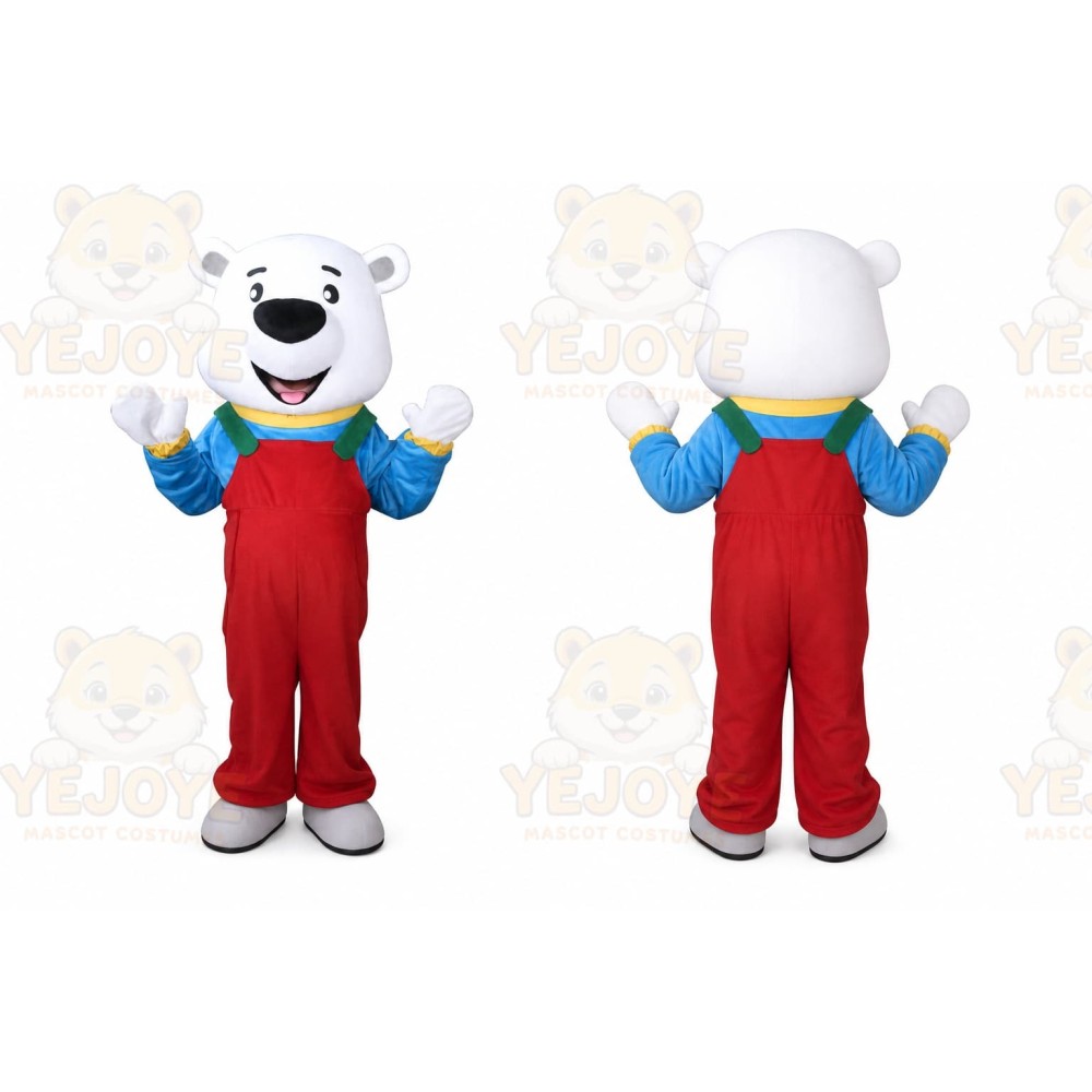 Adult Red Pants Bear Mascot Costume