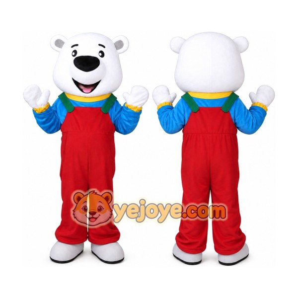 Adult Red Pants Bear Mascot Costume