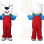 Adult Red Pants Bear Mascot Costume