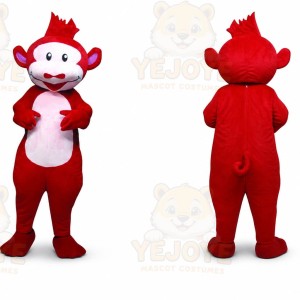 Adult Red Suit Monkey Mascot Costume