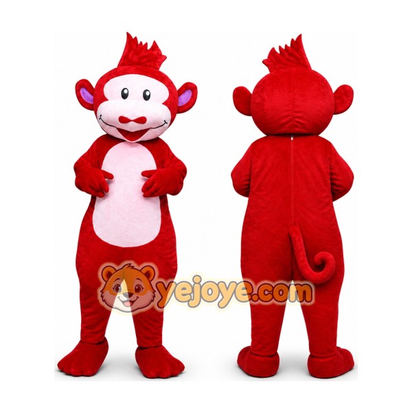 Adult Red Suit Monkey Mascot Costume