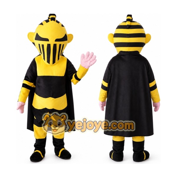 Black and Yellow Knight Mascot Costume