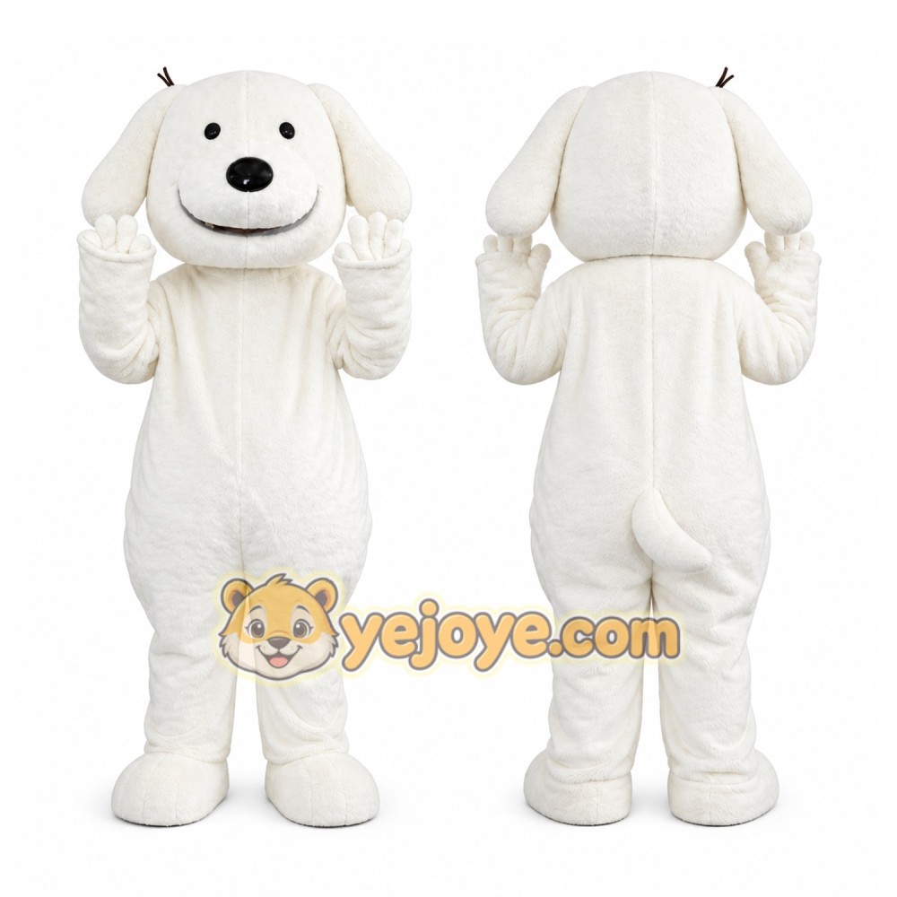 Adult White Dog Cartoon Mascot Costumes Adult White Dog Cartoon Mascot Costumes