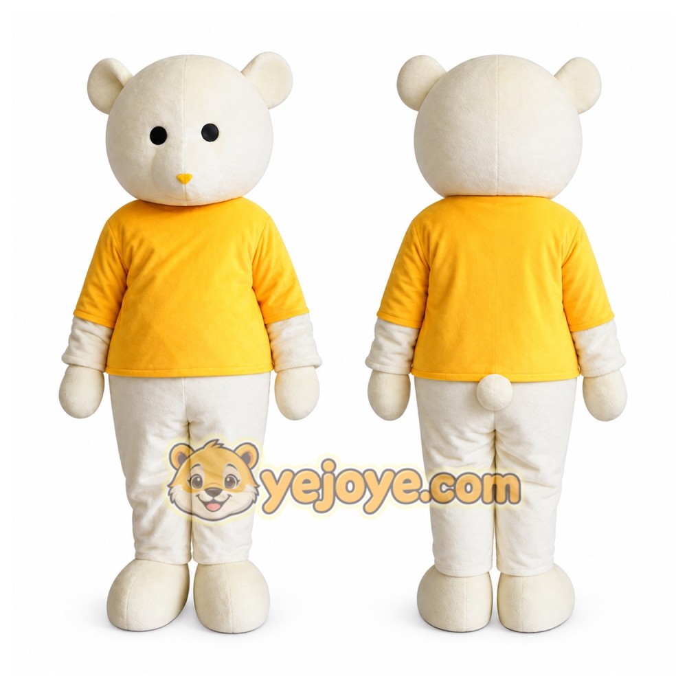 Adult Yellow Coat Bear Mascot Costume Adult Yellow Coat Bear Mascot Costume