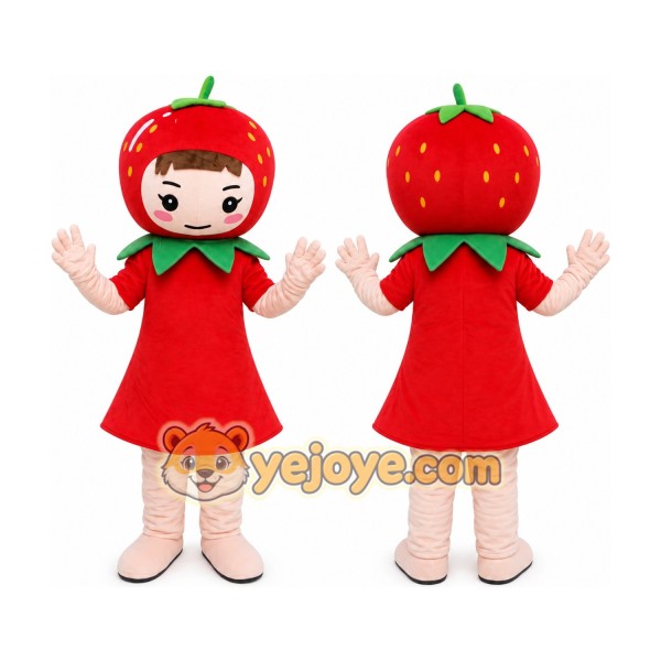 Fruit Strawberry Girl Mascot Costumes