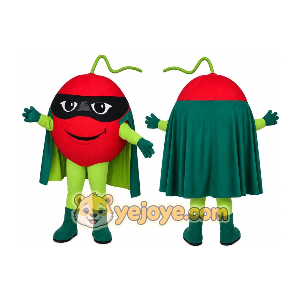 Fruit vegetables Cherry Superhero Mascot Costumes Fruit vegetables Cherry Superhero Mascot Costumes