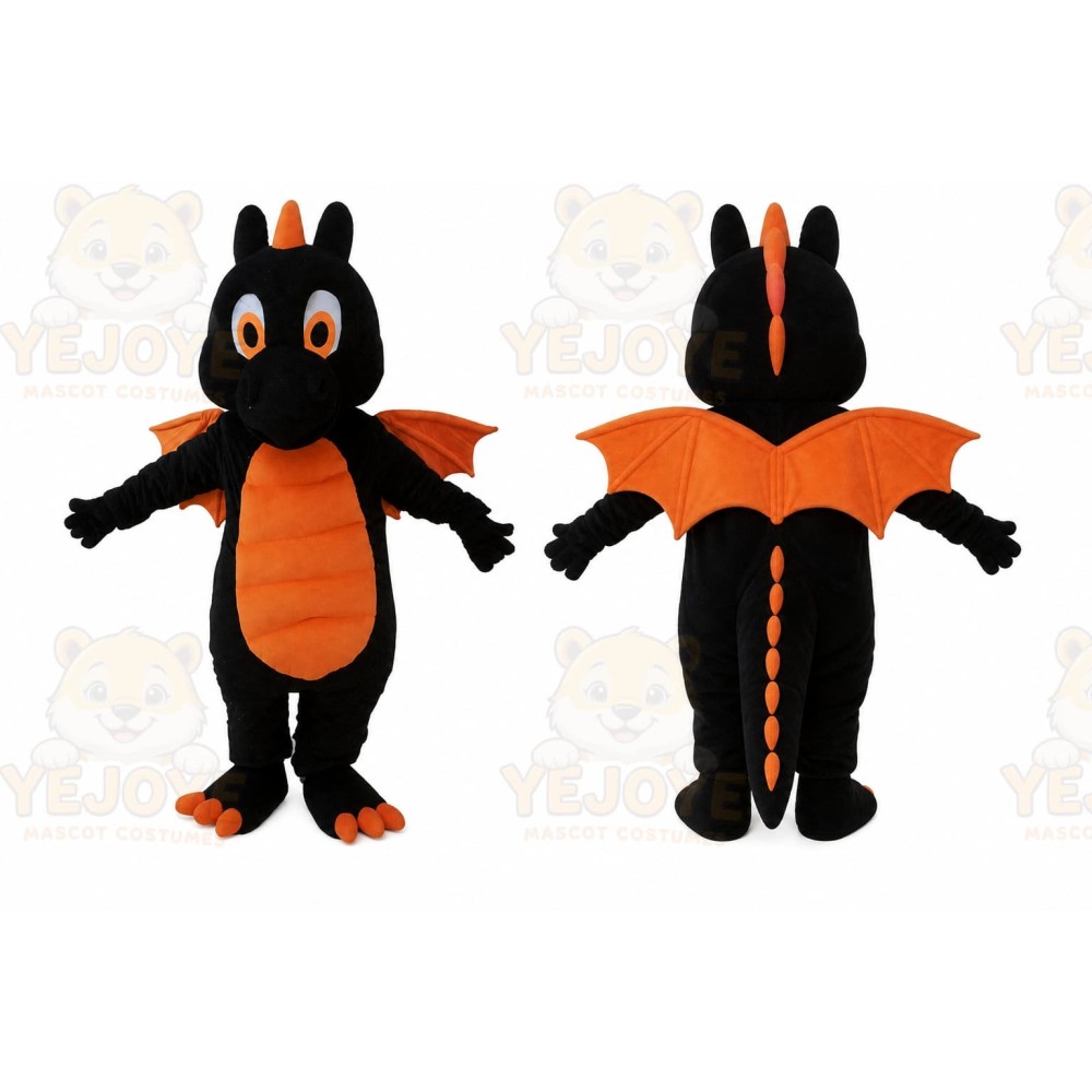 Funny Black Dinosaur Mascot Costume