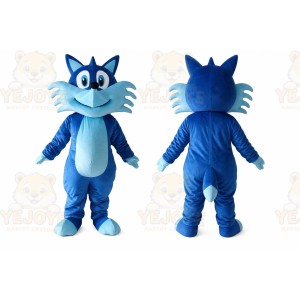 Funny Blue Fox Mascot Costume