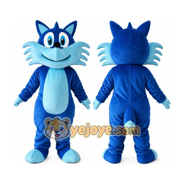 Funny Blue Fox Mascot Costume