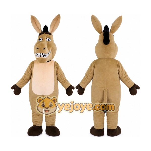 Funny Brown Donkey Mascot Costume Custom Animal Mascot Outfit