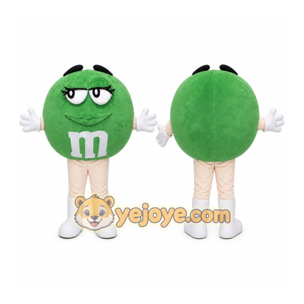 Funny Green M M Bean Mascot Costume