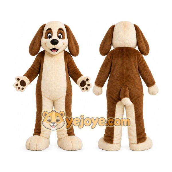Brown and White Dog Mascot Costume