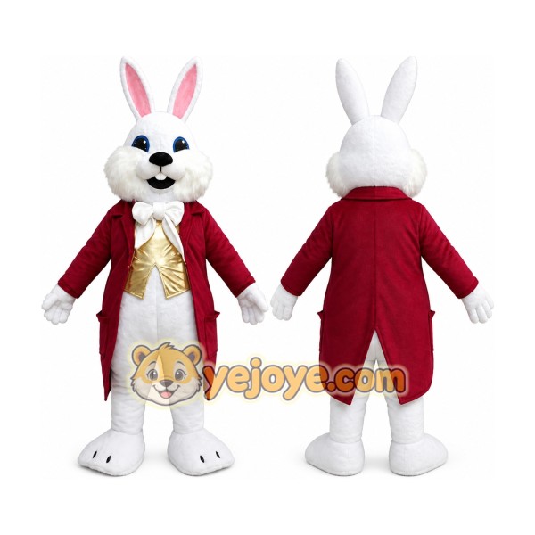Funny White Easter Bunny Rabbit Mascot Costume