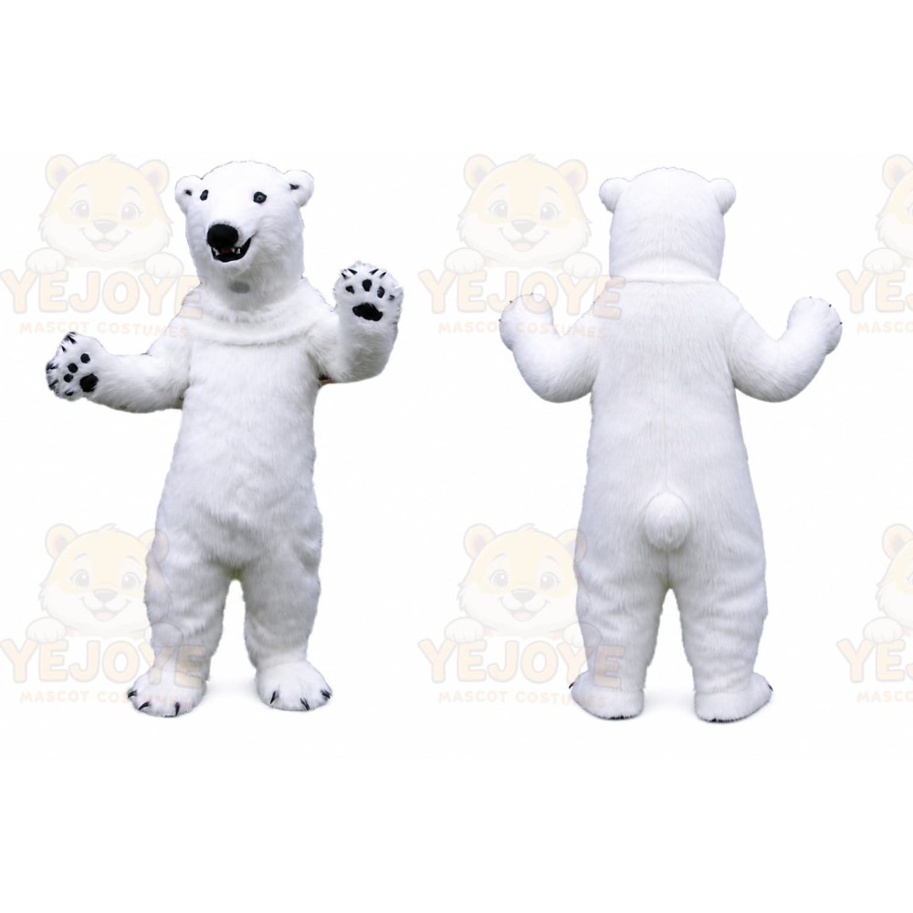 Furry Polar Bear Mascot Costume for Adults