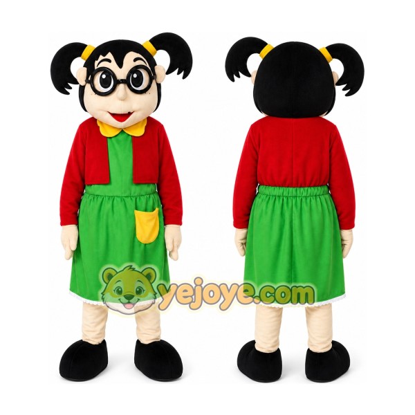 Girl Mascot Costume Cartoon Character