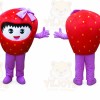 Girl Strawberry Fruit Mascot Costume