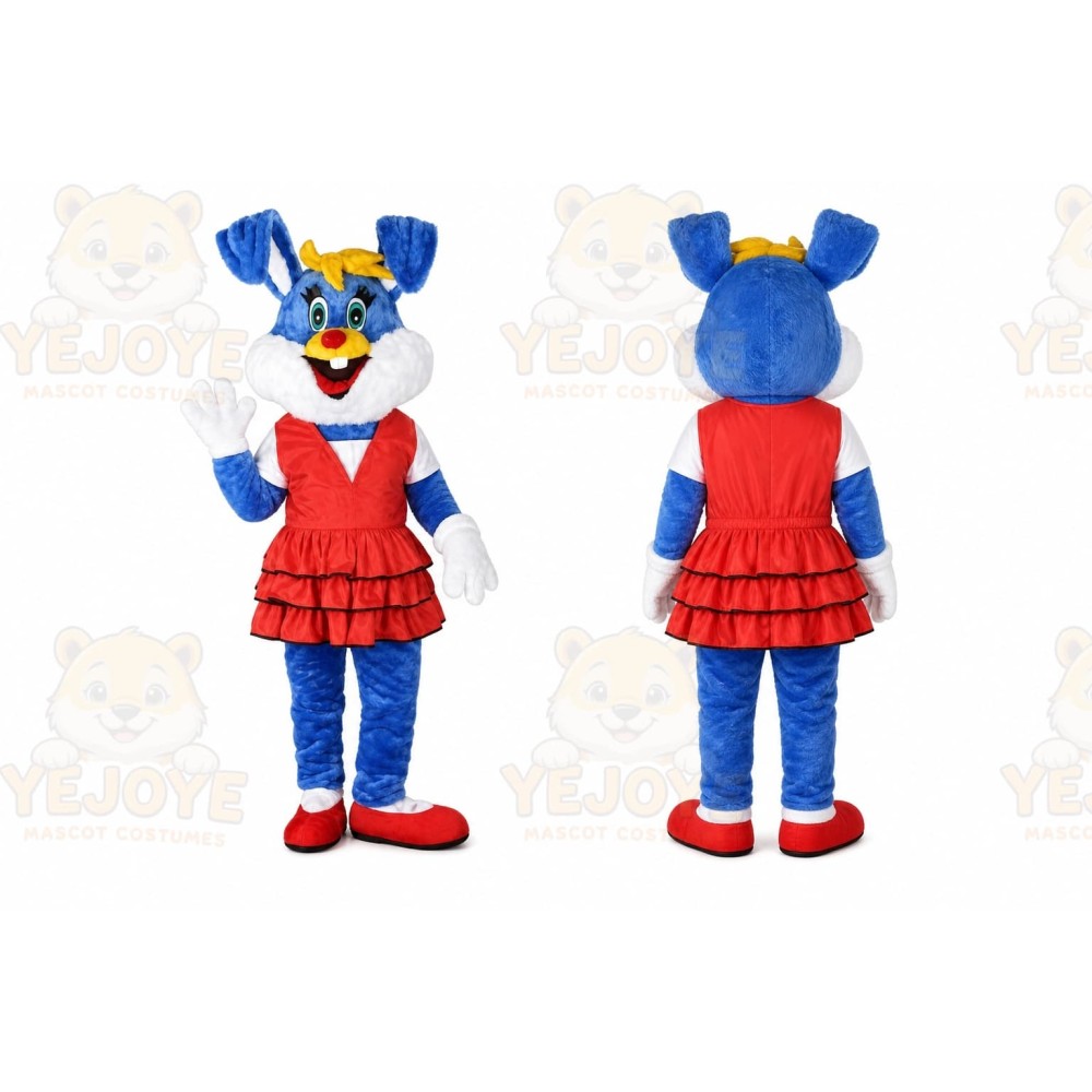 Girly Bunny Rabbit Mascot Costume Cartoon Character