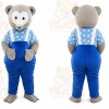 Gold And Silver Bear Mascot Costume