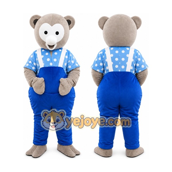 Gold And Silver Bear Mascot Costume