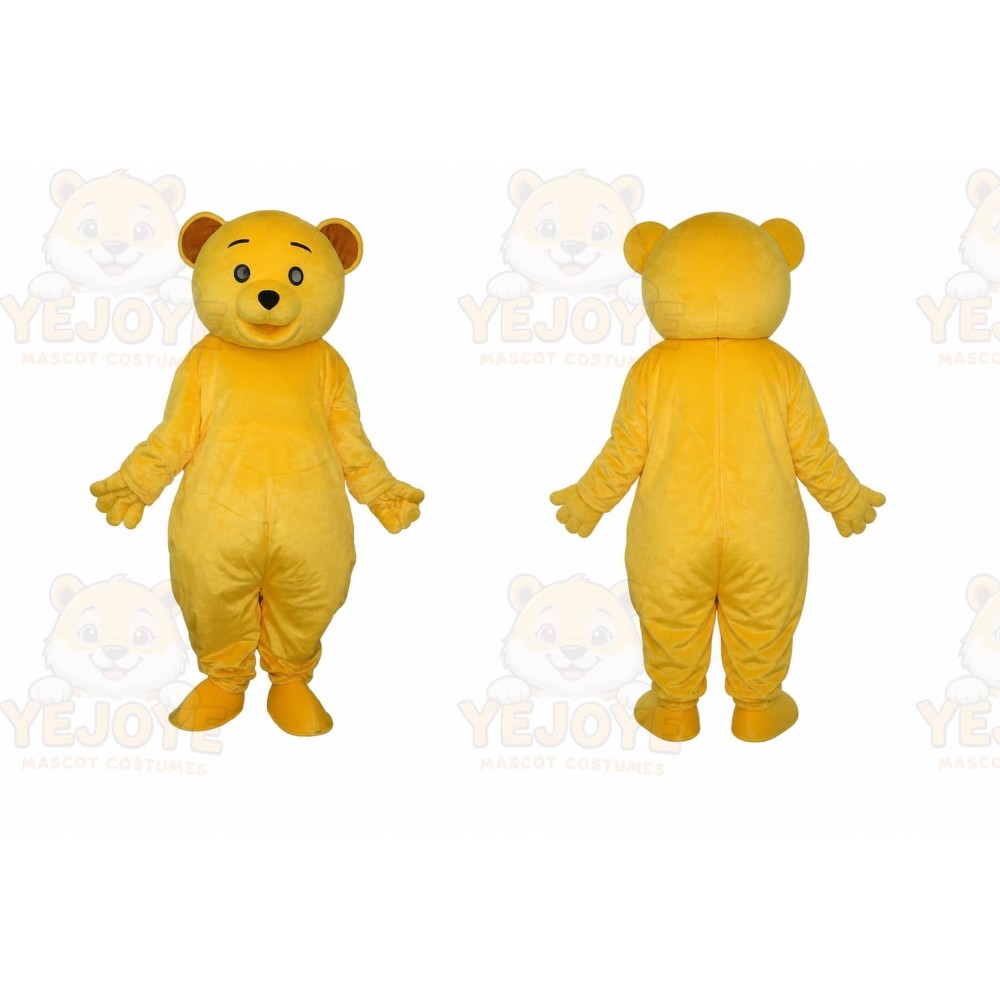 Golden Yellow Teddy Bear Mascot Costume Adult Cartoon