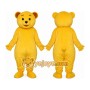 Golden Yellow Teddy Bear Mascot Costume Adult Cartoon