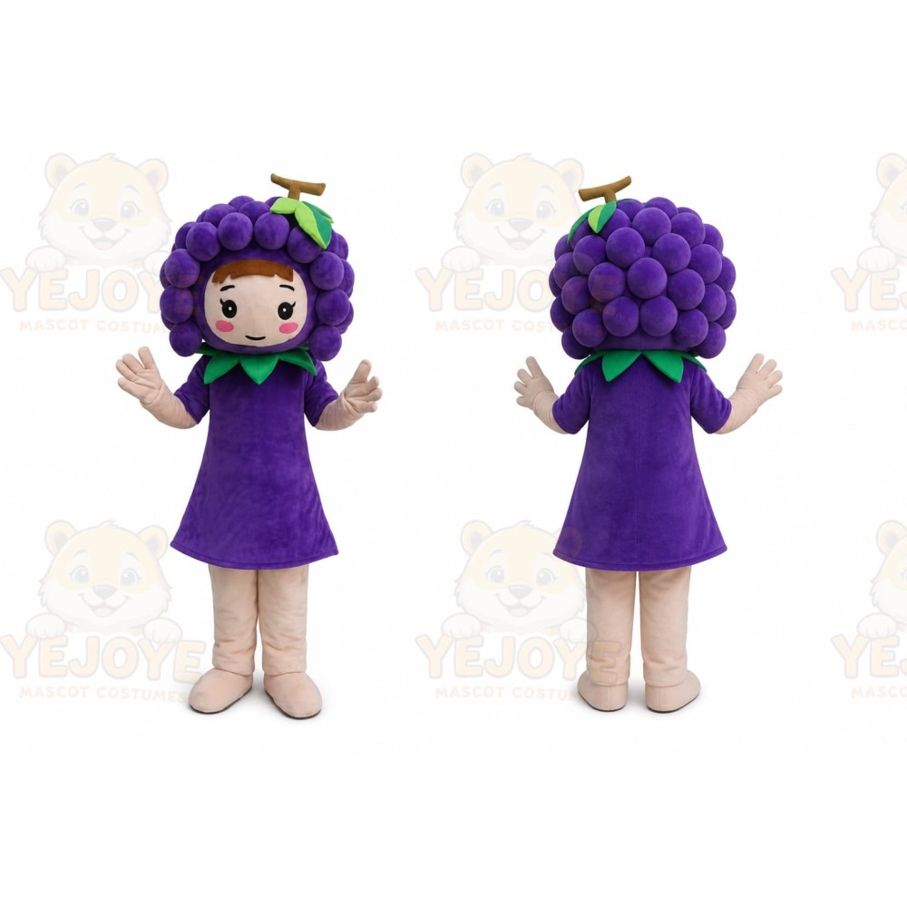 Grape Girl Mascot Costume Fruit Cartoon Character Costume