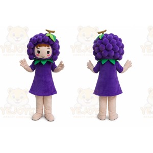 Grape Girl Mascot Costume Fruit Cartoon Character Costume