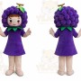 Grape Girl Mascot Costume Fruit Cartoon Character Costume