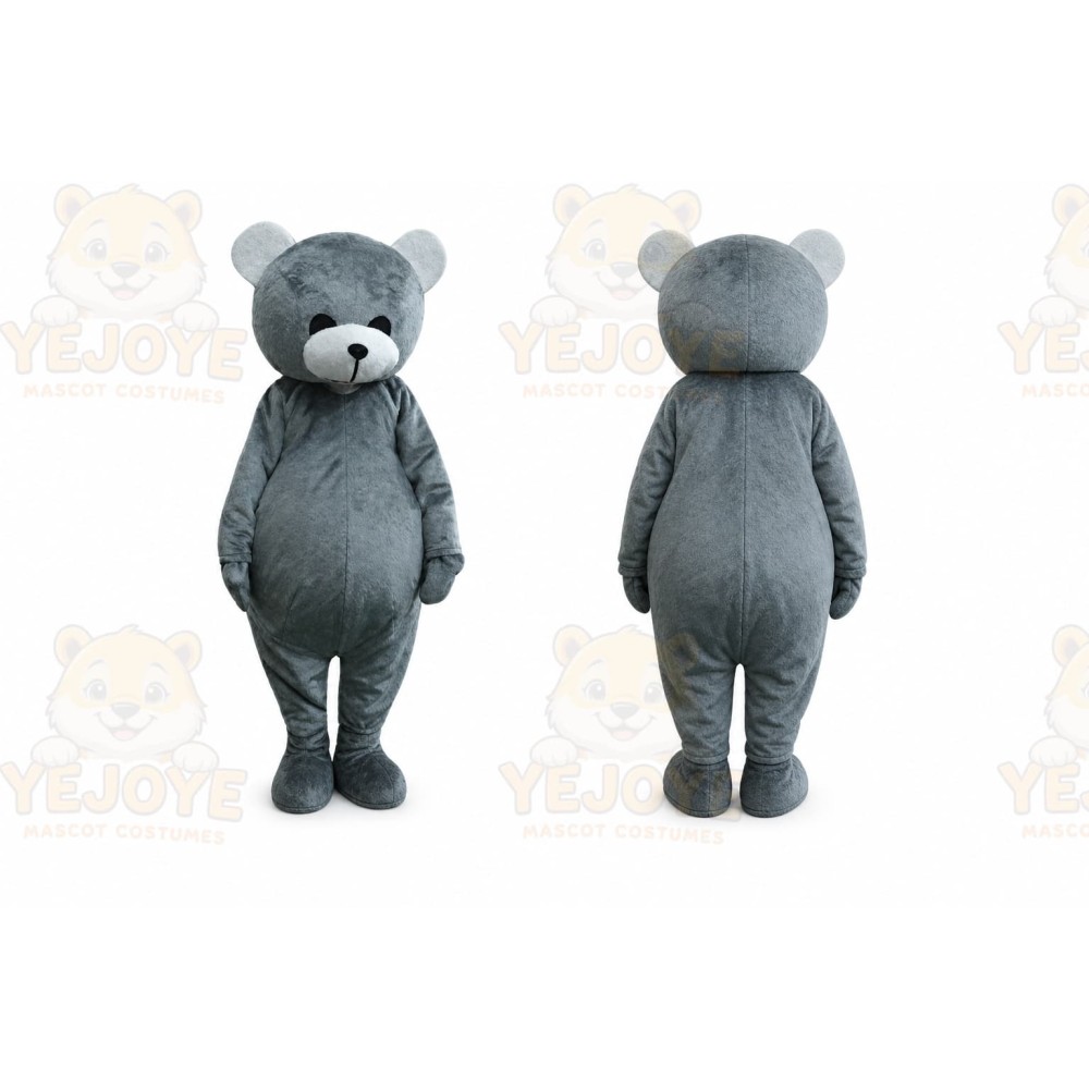 Gray Bear Mascot Costume
