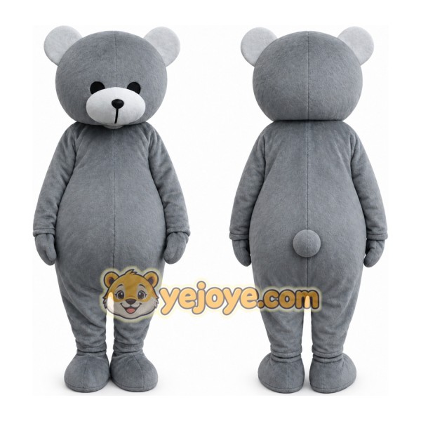 Gray Bear Mascot Costume