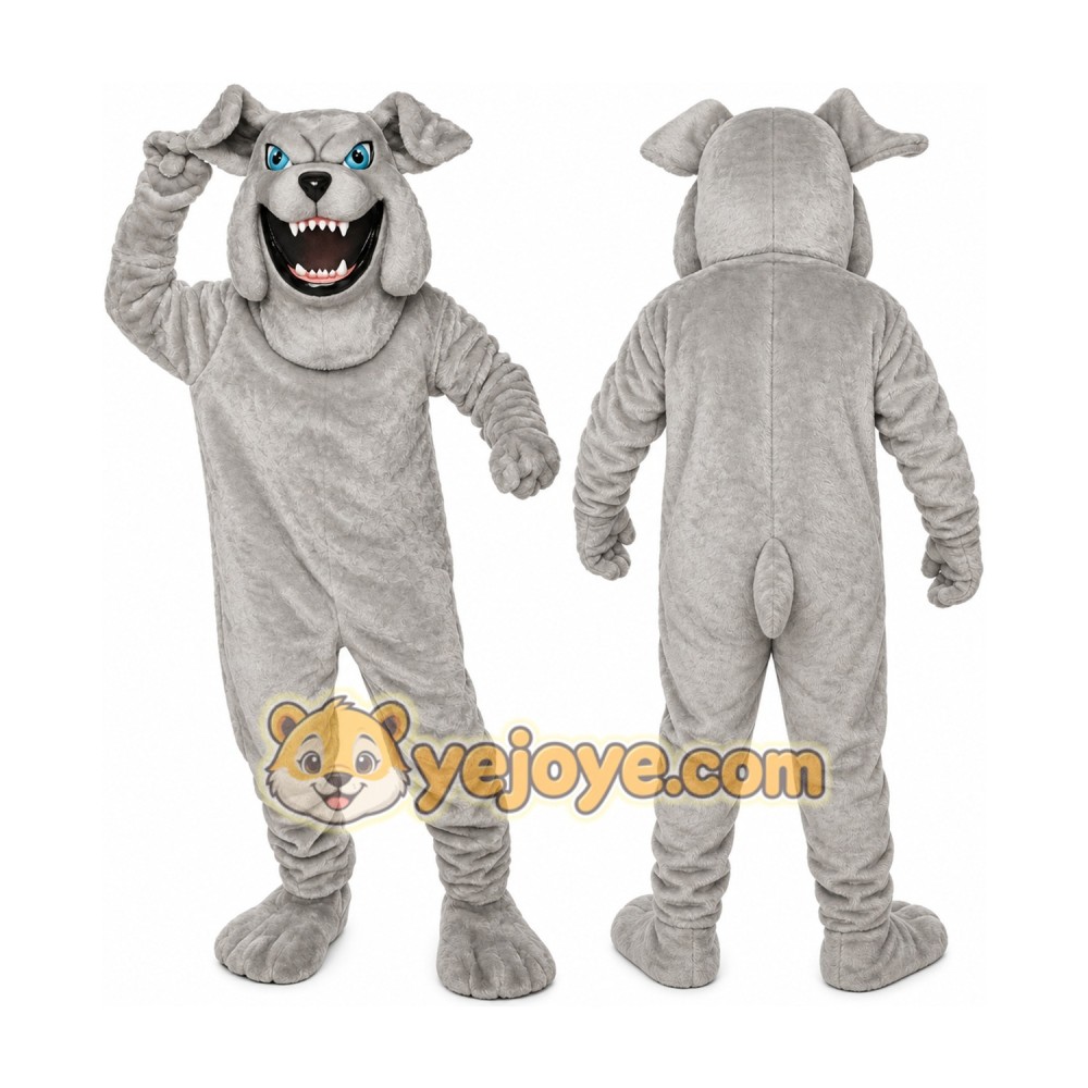 Gray Bulldog Mascot Costume
