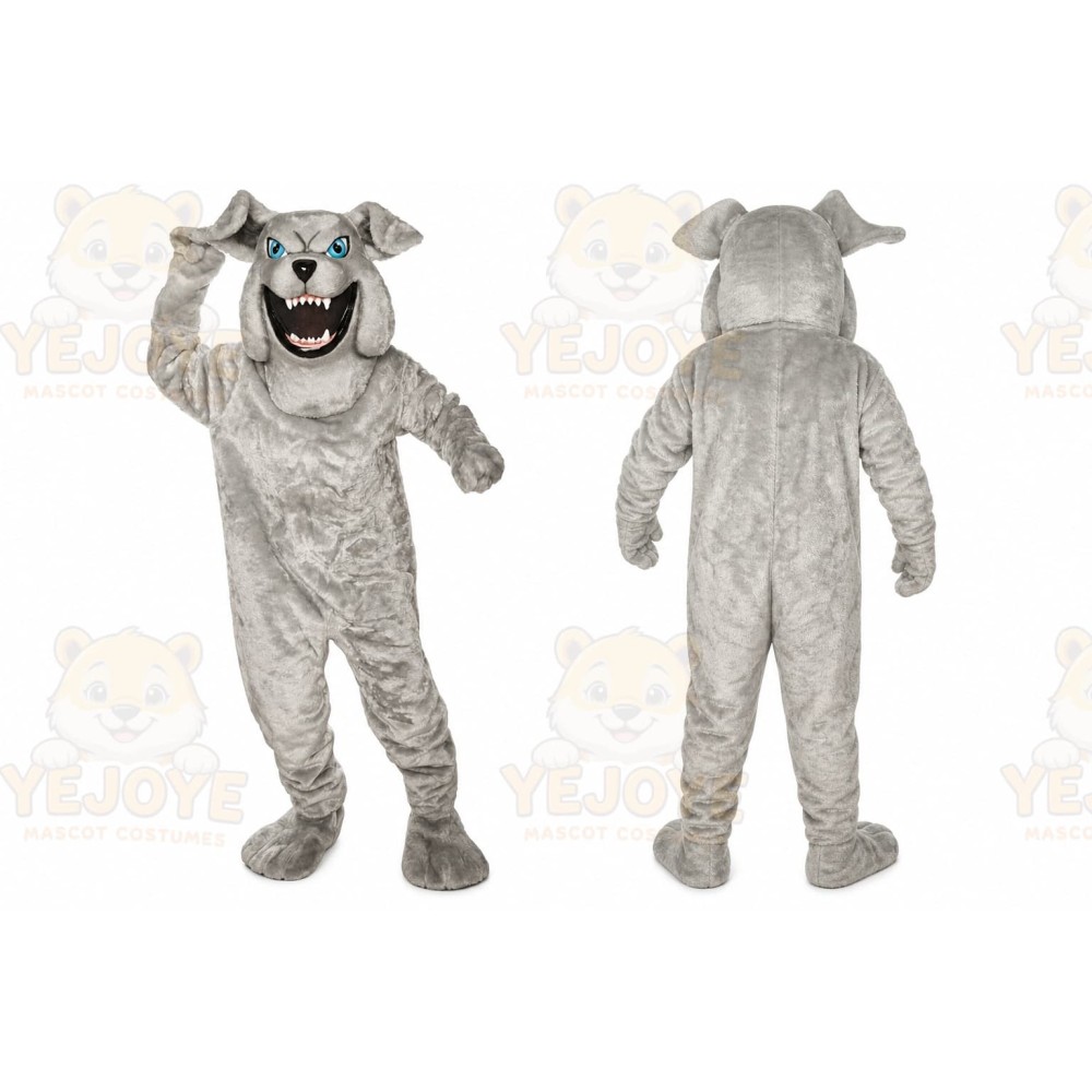 Gray Bulldog Mascot Costume